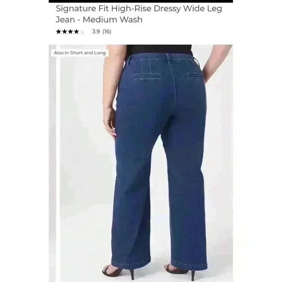 Lane Bryant Wmns Signature Fit High-Rise Wide Leg Flex Magic Waistband Jeans 14 - Picture 4 of 11